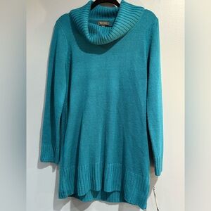 AB Studio Women’s Cowl Neck Sweater In Teal Size Large Brand New With Tags!